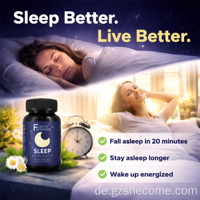 Herbal Shecome Melatonin natürliche Schlafmittel-Schlafkapseln